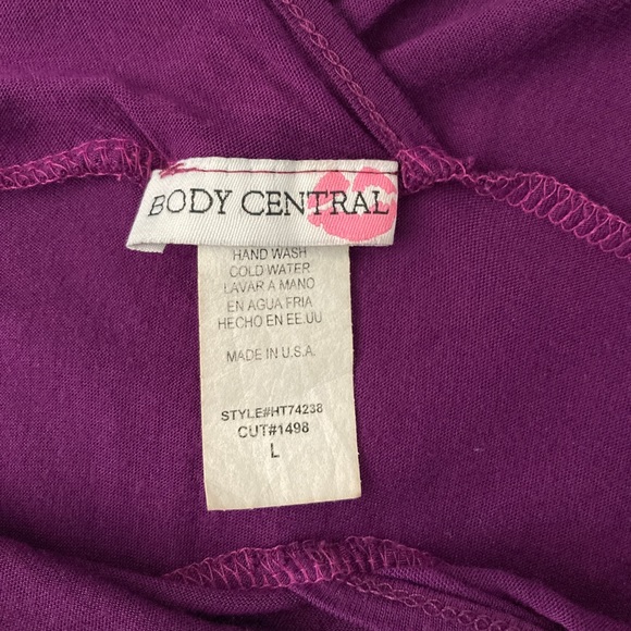 Dark Purple Body Central Top with Open Shoulder - Picture 5 of 5